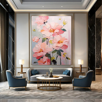 Hand-Painted Large-Scale Textured Abstract Wall Mural for Bar & Hotel Lobby LargeART2123