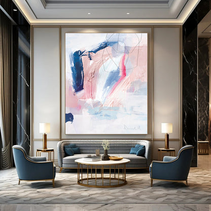 Woven Textures: Extended - Reach Custom Abstract Painting for Office and Hallway DTP155