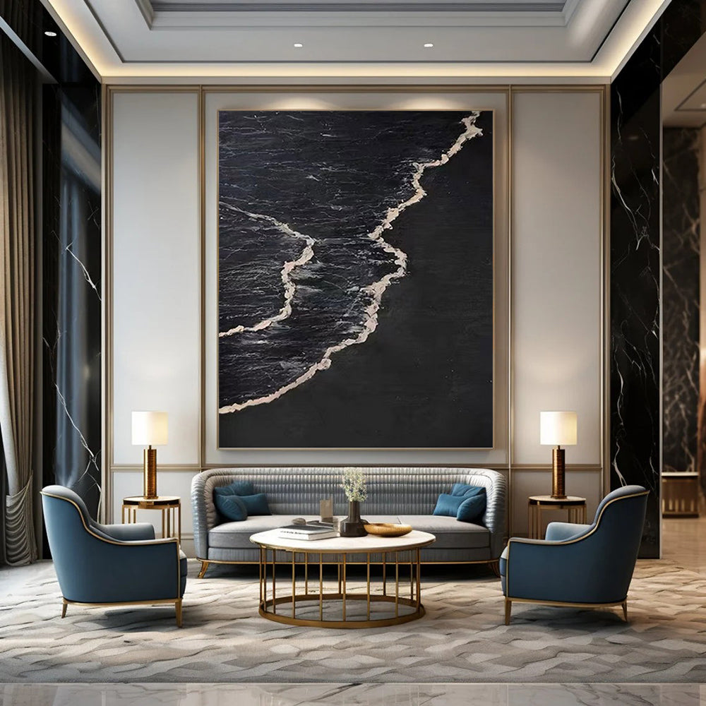 Ethereal Textured Abstract Canvas for Living Room & Hallway DKH0959