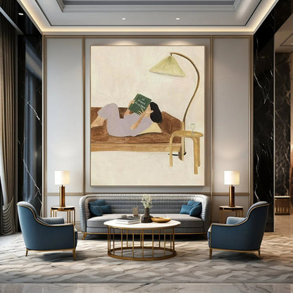 Large-Scale Textured Abstract Wall Art for Bedroom & Study LargeART2107