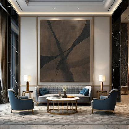 Expertly Curated Hand - Painted Textured Canvas Mural for Office & Entryway DKH1159