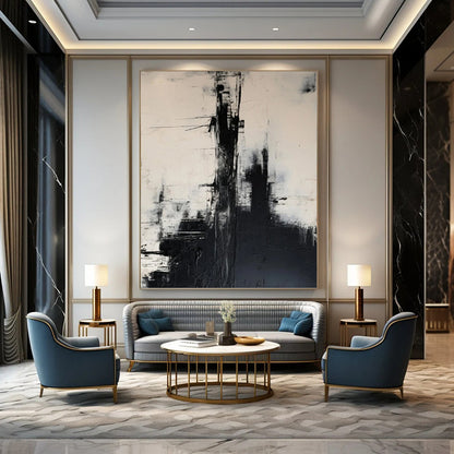 Memorably Immense Hand - Painted Textured Abstract Painting for Airport Terminal & Train Station DKH1261