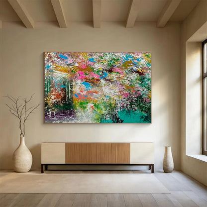 Peaceful Large Abstract Canvas with Tranquil Textured Patterns for Bedroom & Dining Room DKH919