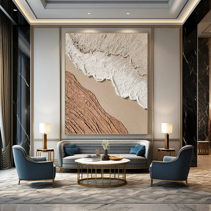 Designer - Crafted Masterpiece: Hand - Painted Textured Canvas Painting for Bar & Living Room DKH1130