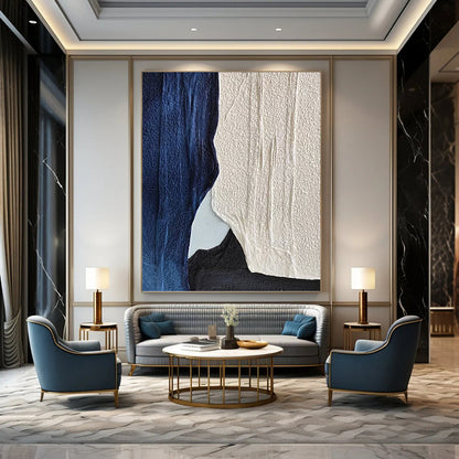 Extra - Colossal Vertical Hand - Painted Custom Abstract Rondo (with Unique Textures), for Bar and Hallway DKH1547