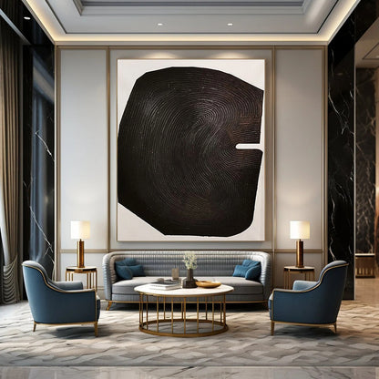 Colossal Custom - Painted Textured Canvas Abstract for Hotel Suite & Living Room DKH1052