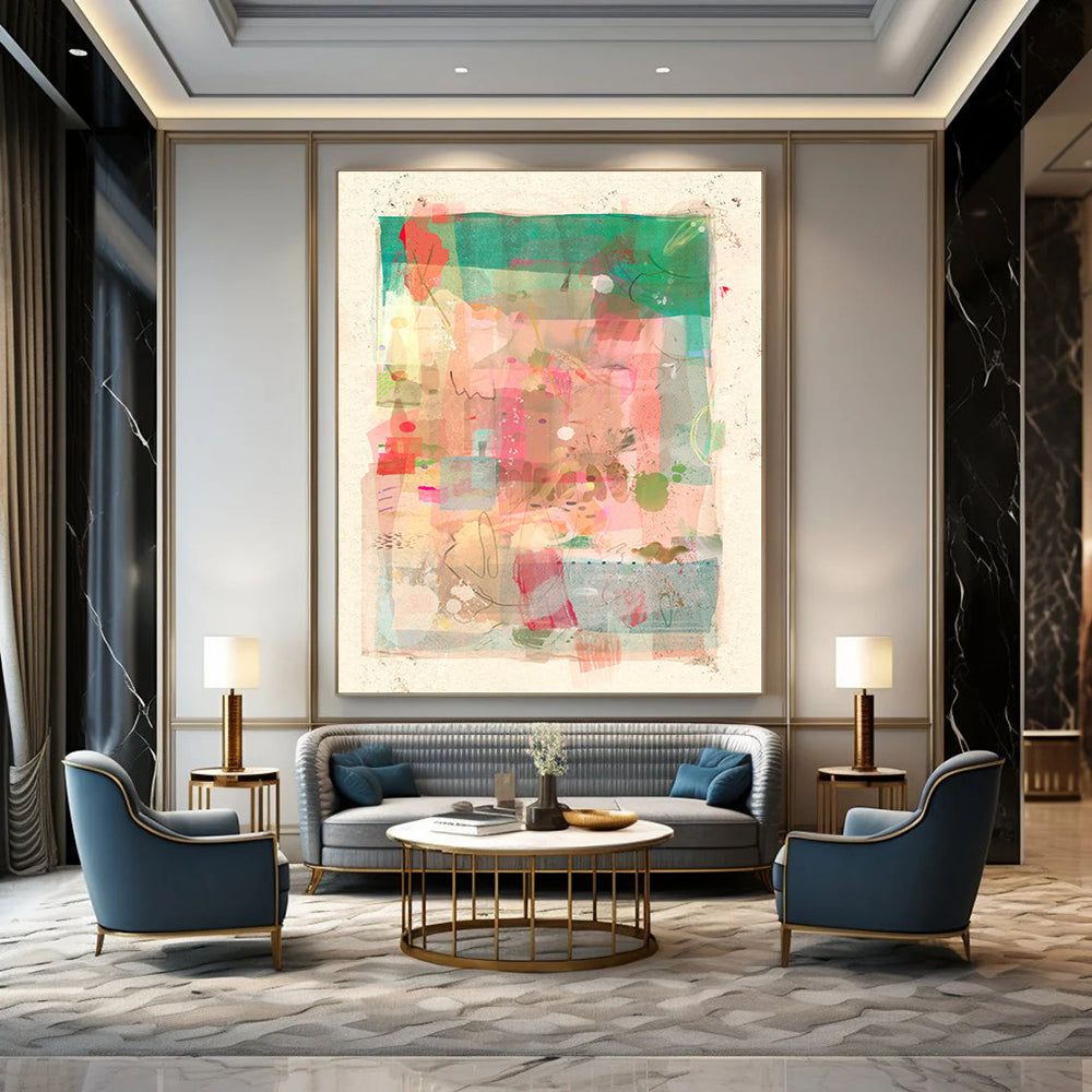 Custom Hand-Painted Abstract Art for Dining Room & Bar LargeART1867