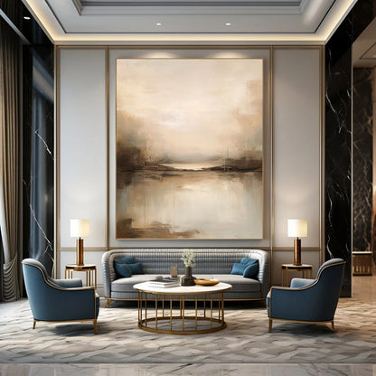 Elegantly Grand Hand - Painted Textured Abstract Art for Reception Area & Lobby DKH1253