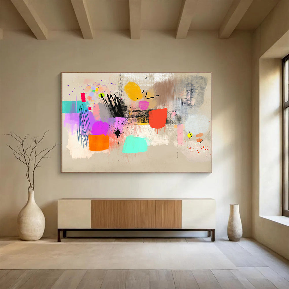 “Colorful Mixed - Media Abstract” - Contemporary Abstract Painting HB0533