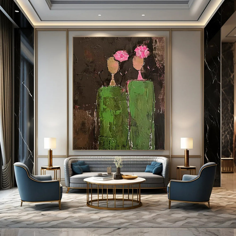Expansive Hand-Painted Abstract Artworks for Bedroom & Nursery Nook LargeART2242