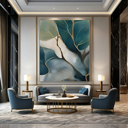 Massive-Sized Hand-Painted Abstract Artwork for Office Boardroom & Strategy Room LargeART2253