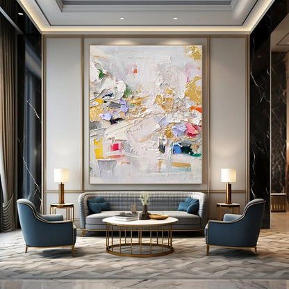 Immense Hand - Painted Custom Textured Abstract Art for Hallway & Hotel Lobby DKH1027