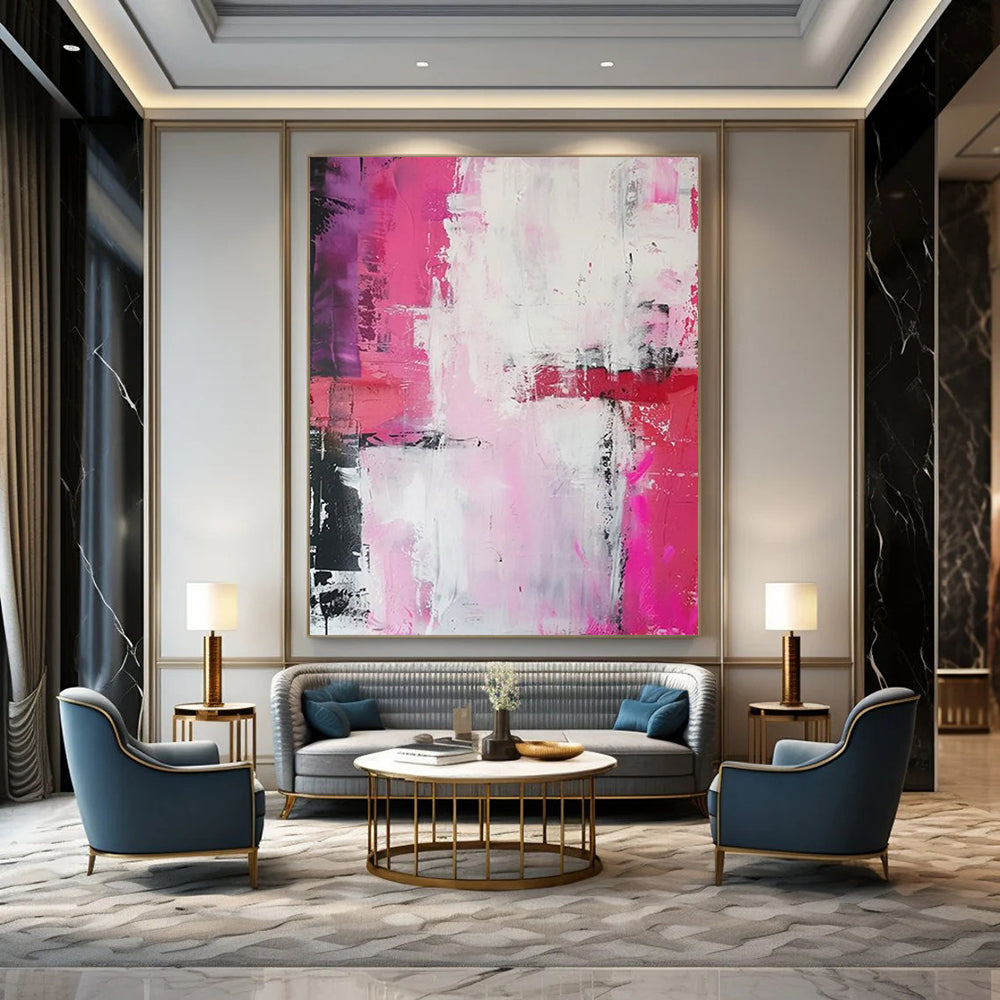 Earthen Veins: Grand Hand - Painted Custom Abstract Work for Entryway and Hotel DTP114