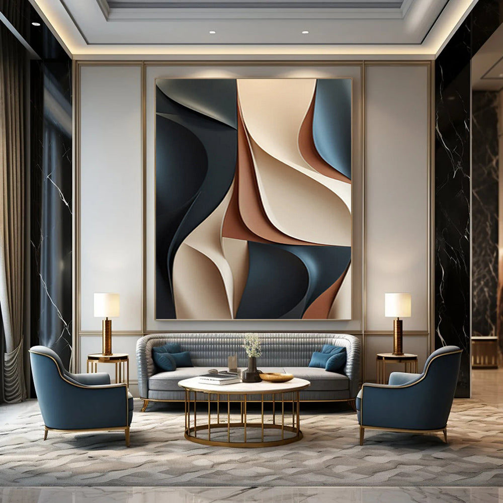 Enormous Custom - Textured Hand - Painted Abstract Artwork for Bar & Entryway DKH1023