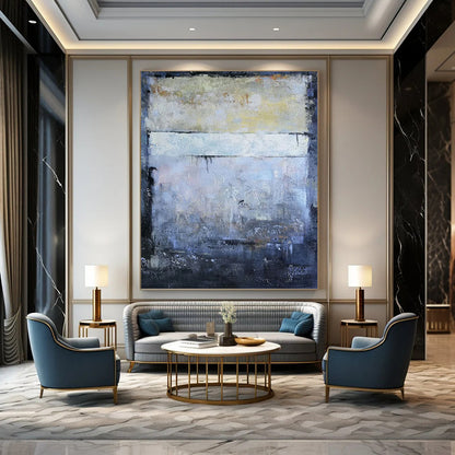 Extended - Extent Vertical Hand - Painted Custom Abstract Rondo (with Unique Textures) for Bar and Hallway DKH1575