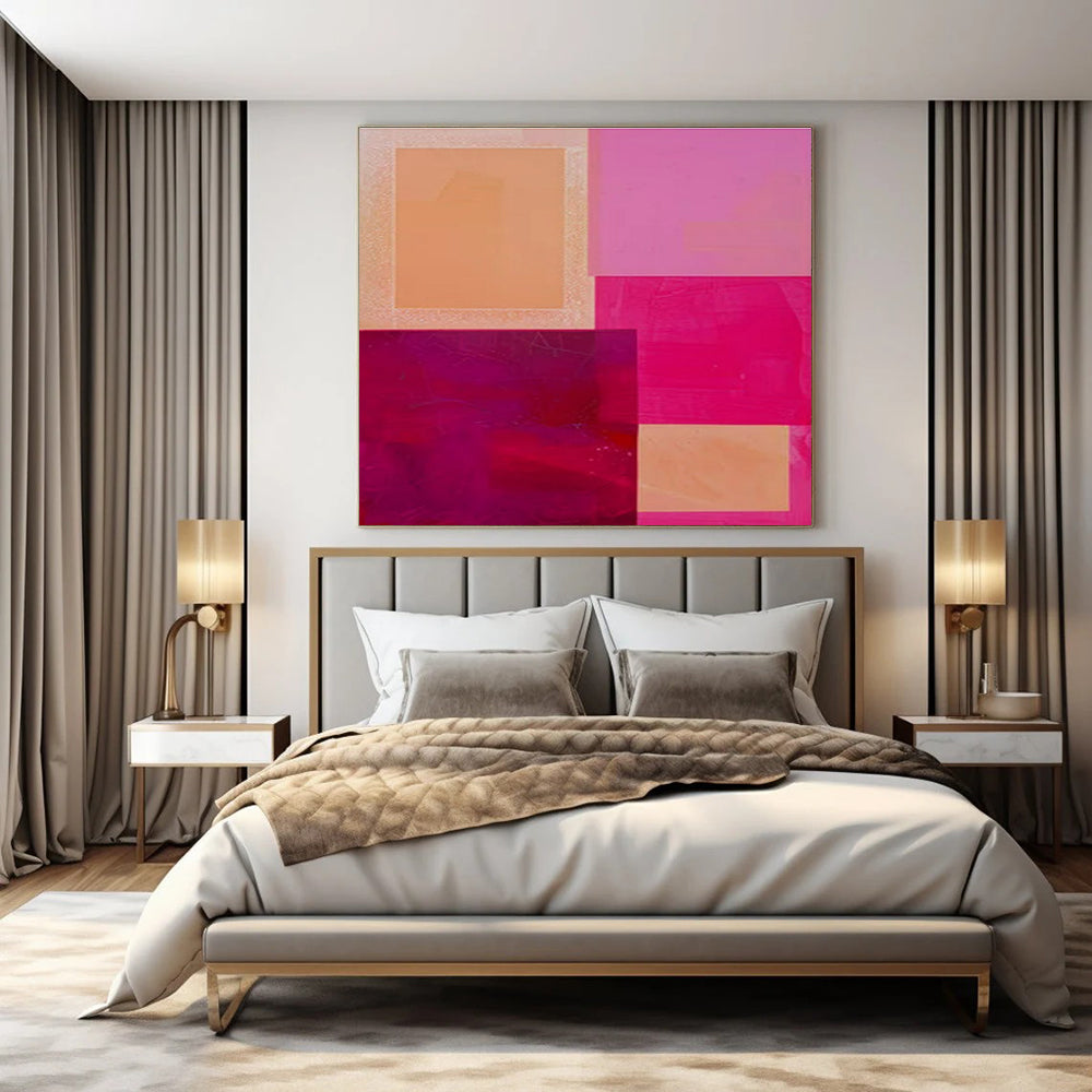 Custom Hand-Painted Abstract Mural for Dining Room & Hotel LargeART1480