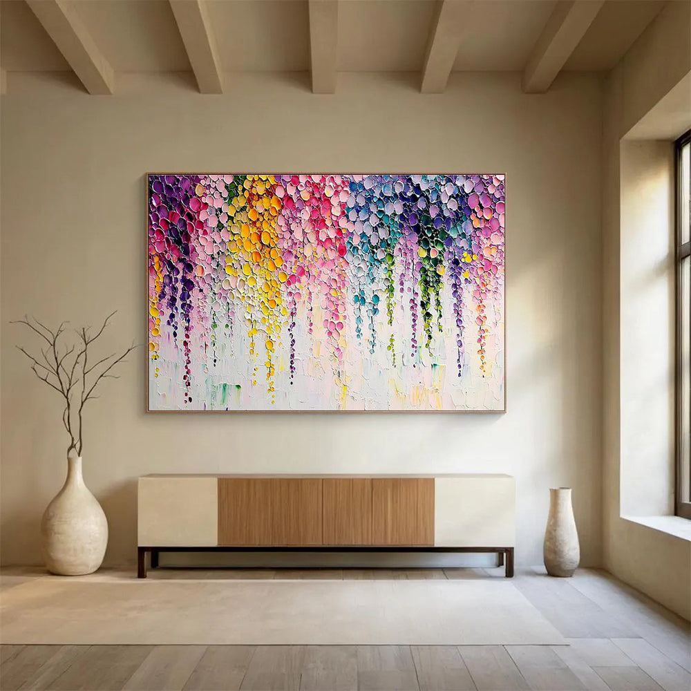 Serene Large Abstract Artwork with Soft Textural Hues for Bedroom & Hallway DKH905