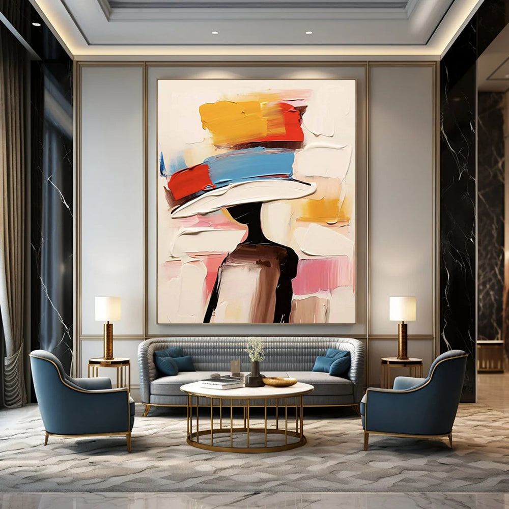 Custom Abstract Art: Large Dimensions, Textured Excellence for Bedroom & Hallway DTP324