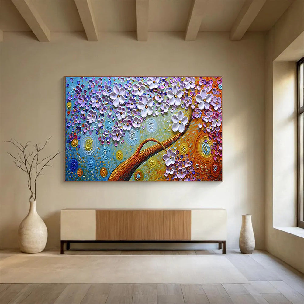 3D Flower Tree with Swirls - Whimsical Living Room or Nursery Decor DLZ217