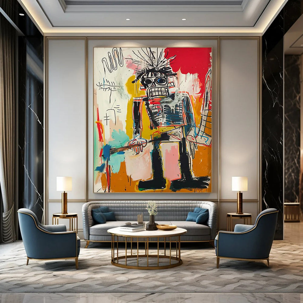 Emerald Reverie: Vast - Proportioned Hand - Painted Custom Abstract Creation for Living Room and Hotel DTP109