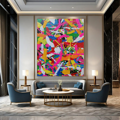 Serene Hand - Painted Textured Abstract for Bedroom & Hotel DKH1277