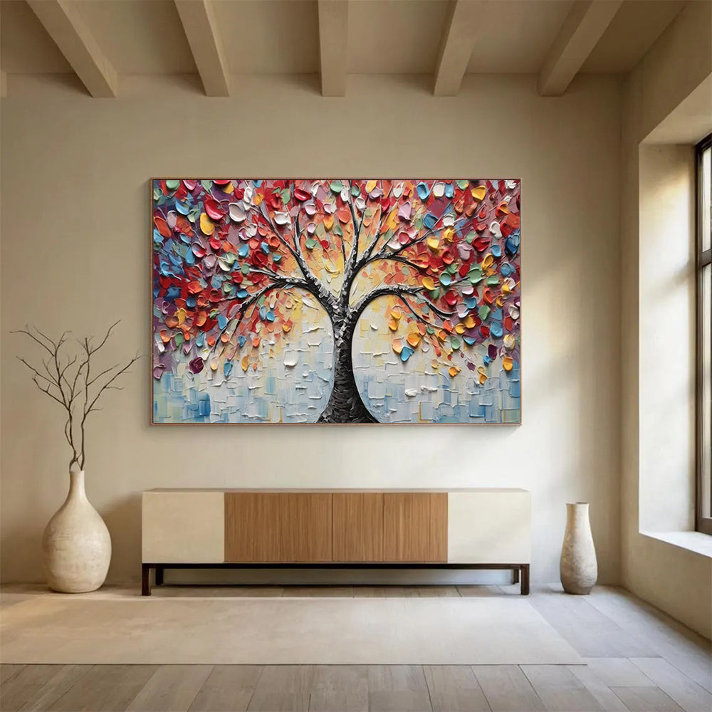 Colorful 3D Tree of Life - Vibrant Bedroom or Living Room Art DLZ169