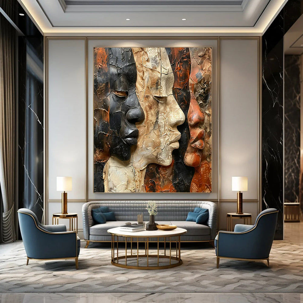 Custom-Handled Textured Wall Mural for Bar & Living Room LargeART2157