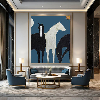 Extra - Large - Scale Hand - Painted Custom Abstract Painting (with Three - Dimensional Textures), Beautifying Entryway and Bar DKH1440
