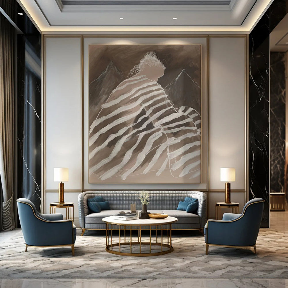 Textured & Artistic Abstract Canvas Art for Office & Bar LargeART2030