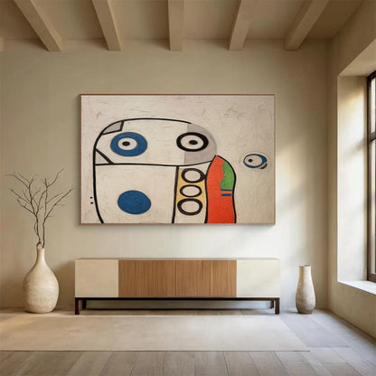 Whimsical Robot - like Abstract Art - Playful Kids’ Room Decor DLZ001