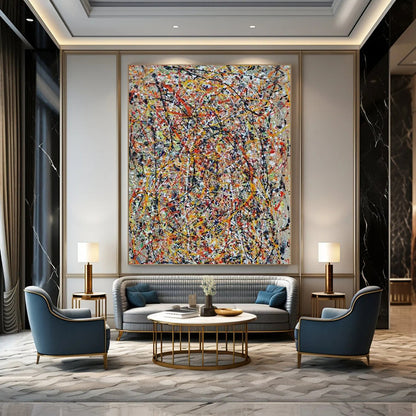 Oversized Hand-Painted Abstract Wall Art for Bar & Entryway LargeART2345