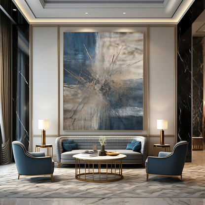 Desert Dunes: Stupendous Hand - Painted Custom Abstract Creation for Bedroom and Hotel DTP119
