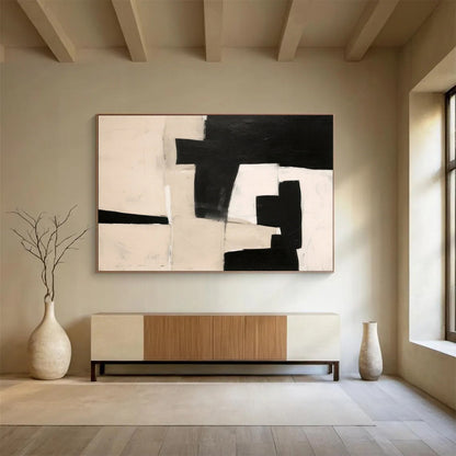 Monochrome Geometric Abstract - Sleek Office Decor DLZ071