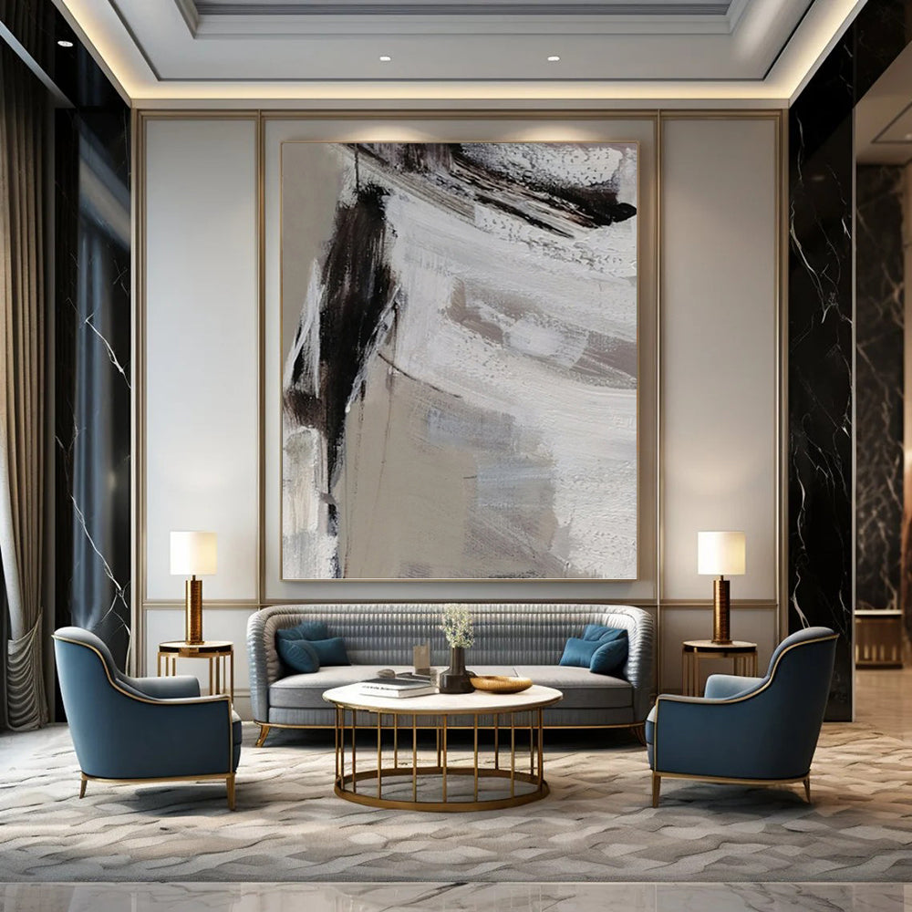 Graceful Hand - Painted Textured Abstract Painting for Dining Room & Bar DKH1304