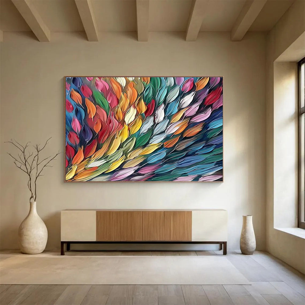 Hand - Painted Textured Oversized Abstract Art for Room Enrichment DKH689