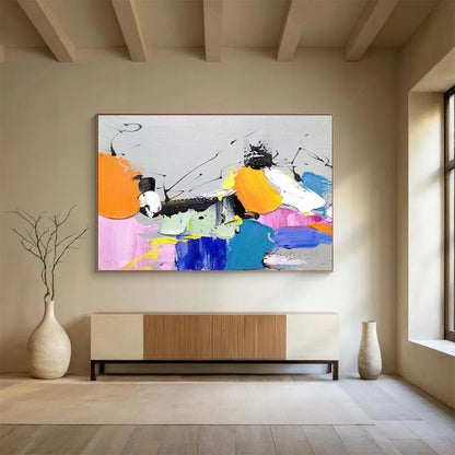 Colorful Abstract Splashes - Playful Living Room or Game Room Art DLZ267