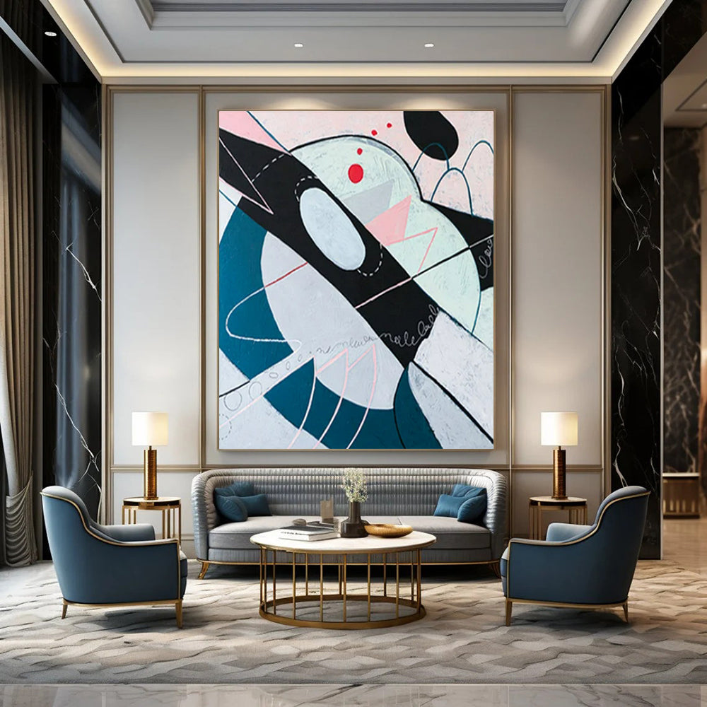 Stunning Stupendous Hand-Painted Abstract Wall Installations: Transform Your Bar & Office LargeART2385