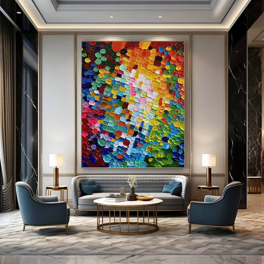 Uplifted Vertical Hand - Painted Textured Custom Abstract Ode for Living Room and Entryway DKH1592