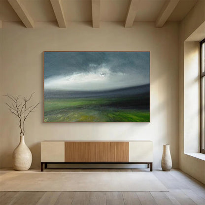 Misty Green Landscape Abstract - Serene Bedroom Escape DLZ005