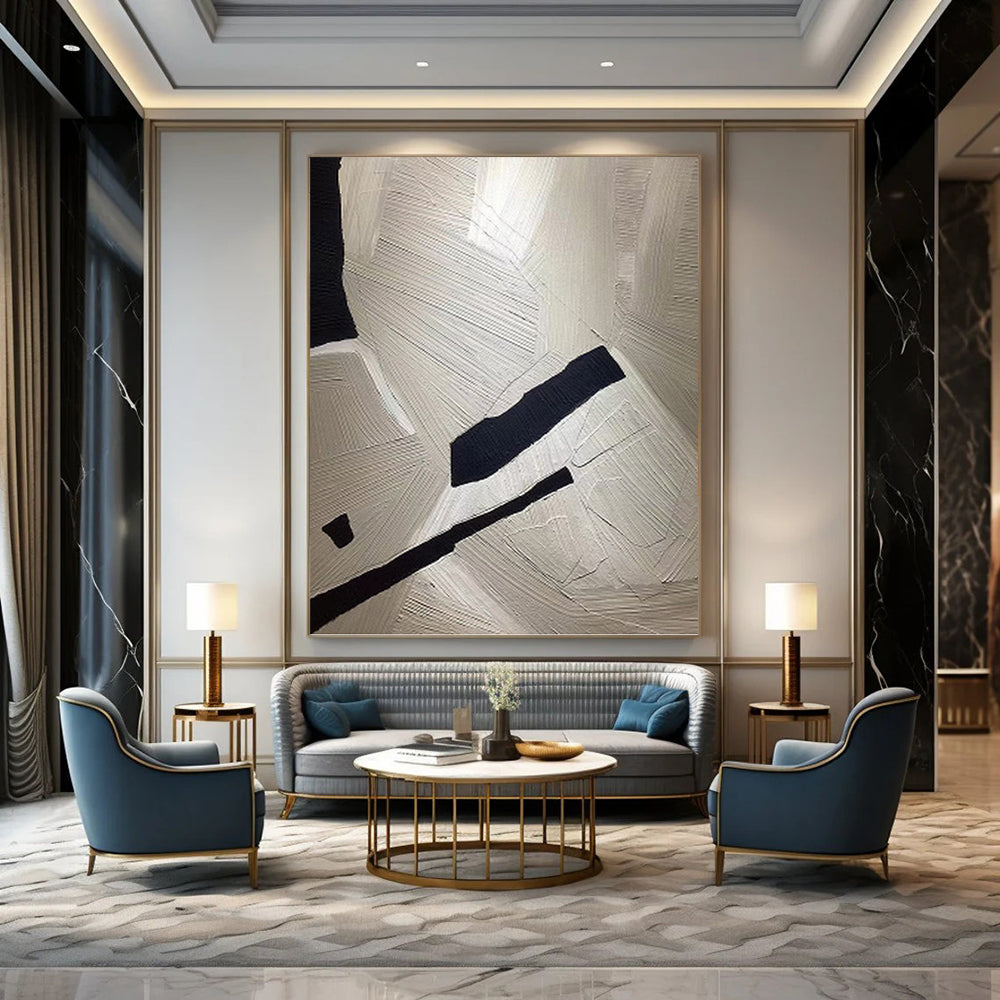 Thrillingly Immense Hand - Painted Textured Abstract Artwork for Gym & Fitness Studio DKH1241