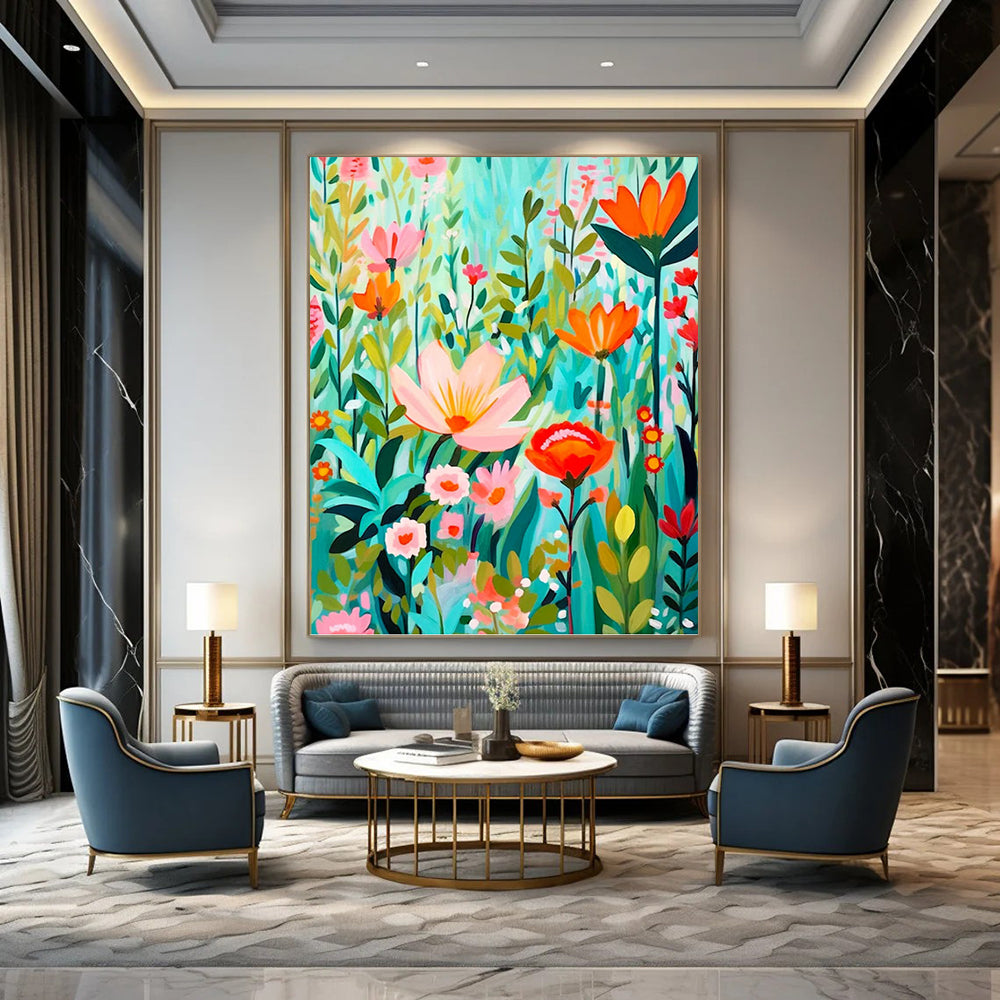 Titanic - Scale Vertical Hand - Painted Custom Abstract Saga (with Frost Textures) for Bedroom and Living Room DKH1595