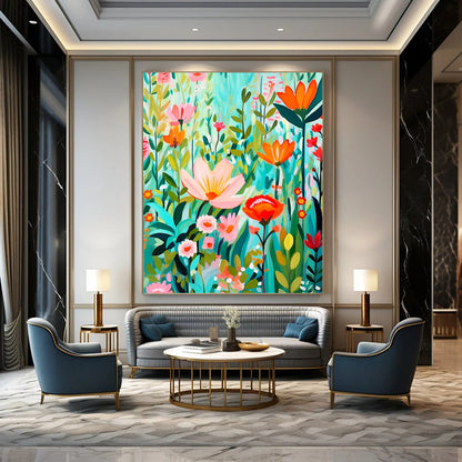Titanic - Scale Vertical Hand - Painted Custom Abstract Saga (with Frost Textures) for Bedroom and Living Room DKH1595