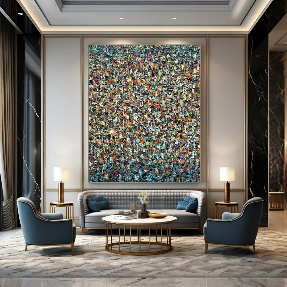 Large-Format Hand-Painted Abstract Canvases for Bedroom & Bar LargeART2348