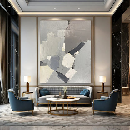 Majestic Vertical Hand - Painted Textured Custom Abstract Epoch for Living Room and Hotel DKH1586