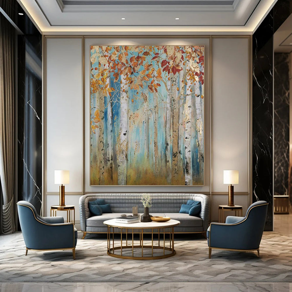 Large - Scale Hand - Painted Textured Custom Abstract Painting, for Bars and Hotels DKH1437