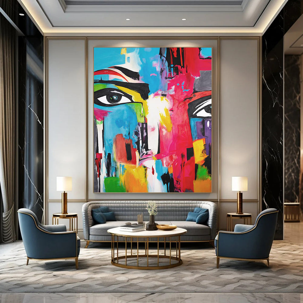 Expansive-Scale Hand-Painted Abstract Wall Art for Living Room & Game Room LargeART2220