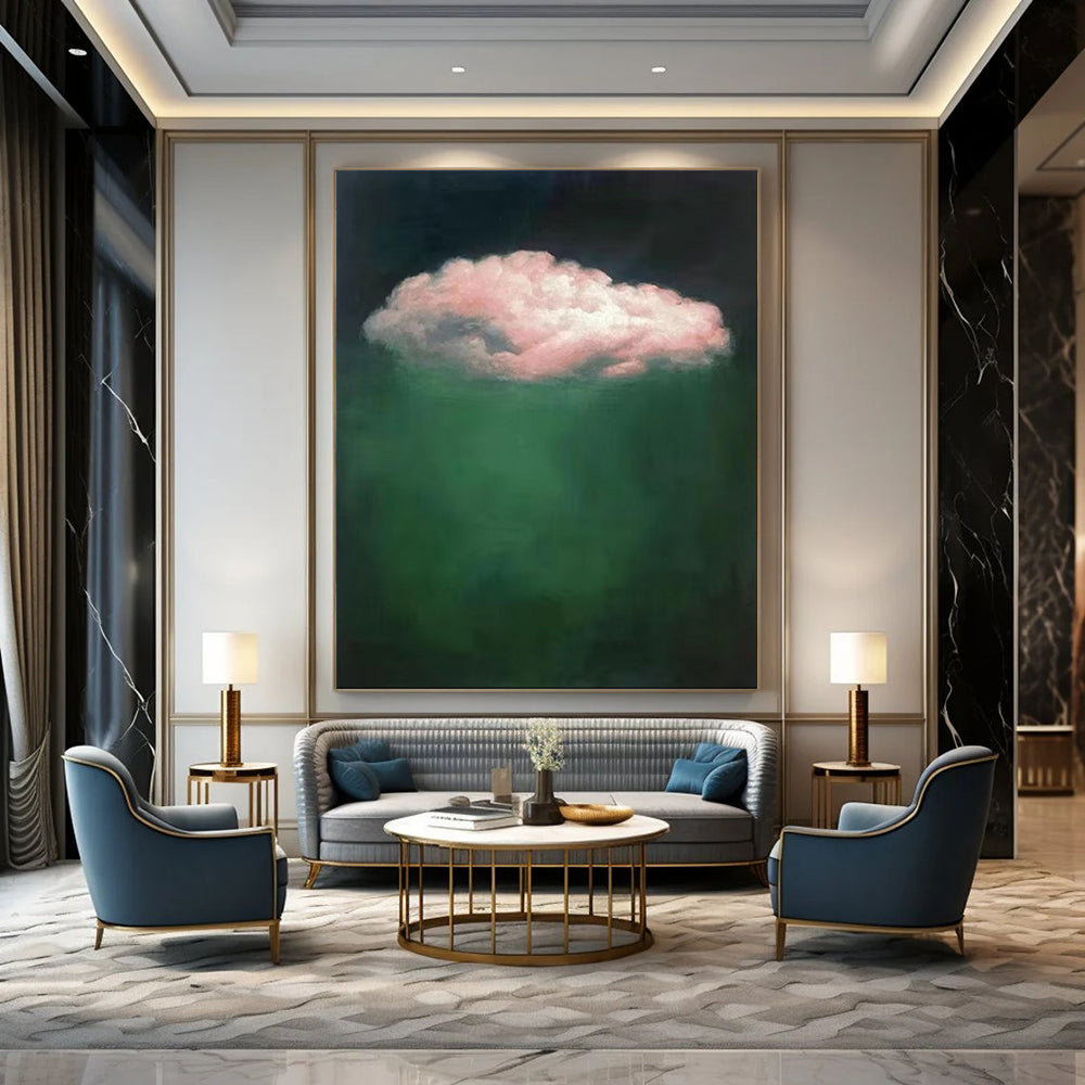 Modern & Geometric Hand-Painted Custom Abstract Painting for Office & Bar LargeART1984