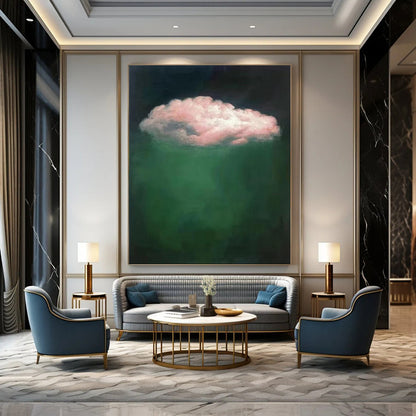 Modern & Geometric Hand-Painted Custom Abstract Painting for Office & Bar LargeART1984