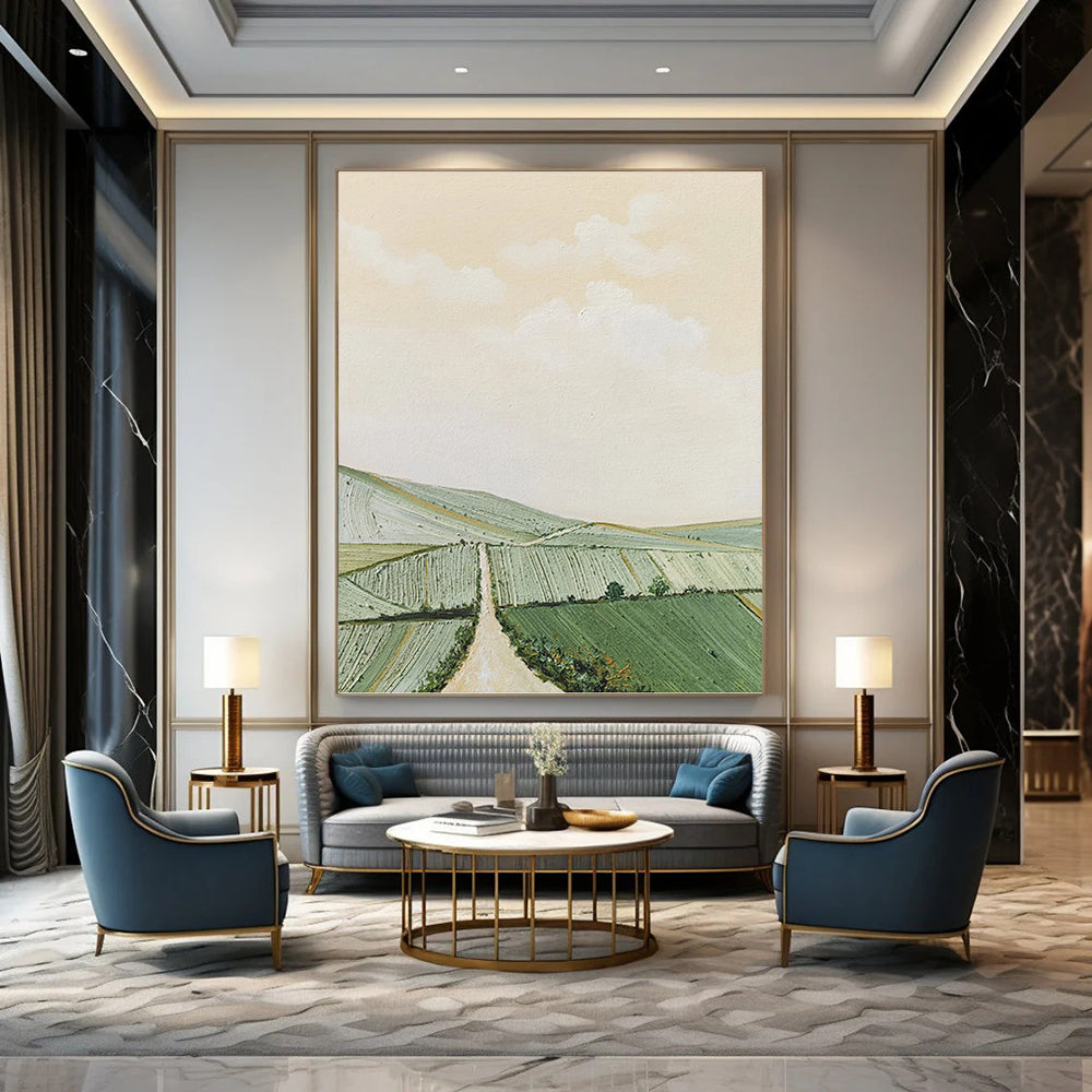 Large - Format Hand - Painted Textured Custom Abstract Work, for Decorating Bar and Office DKH1449