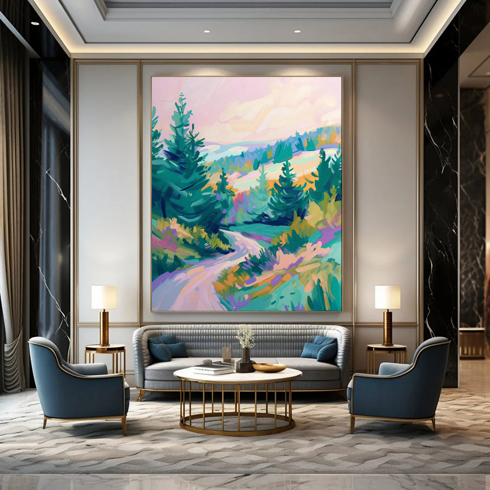 Mysterious & Enigmatic Hand-Painted Custom Abstract Painting for Bedroom & Hotel LargeART2014